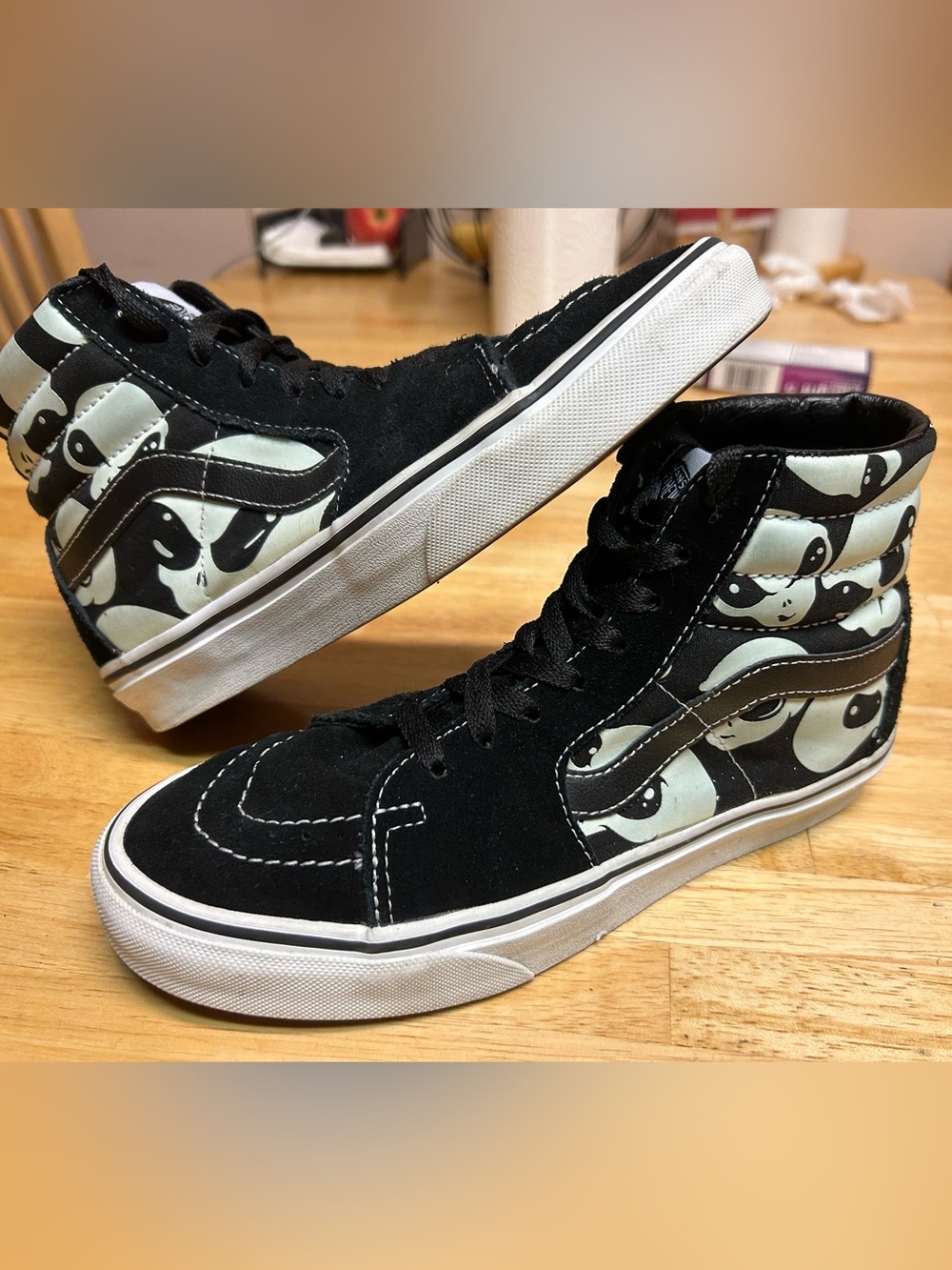 Vans Alien Ghost Black High-Top Sneakers with Mint Glow in Dark Graphic Panels